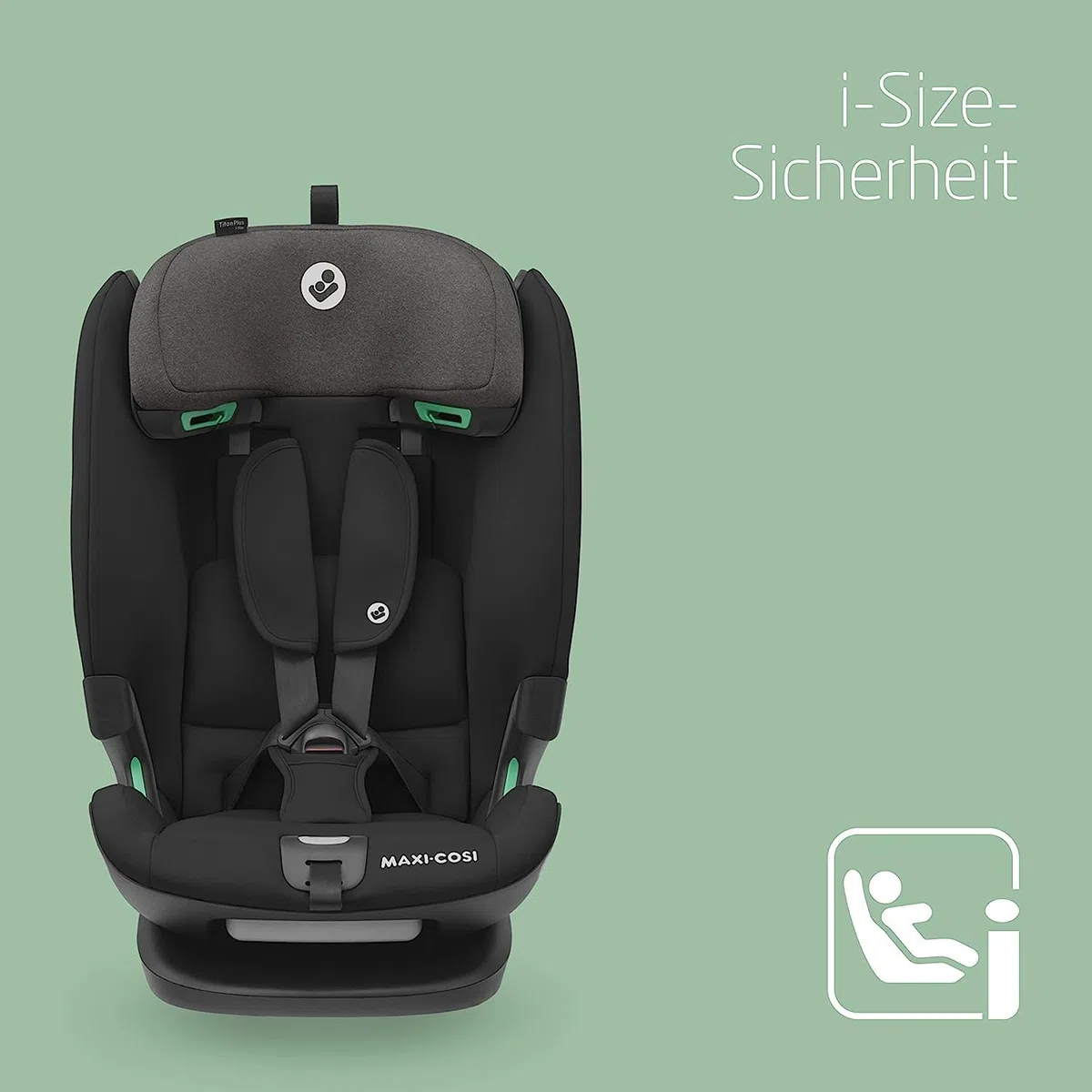 Maxi-Cosi Titan Plus i-Size mitwachsender Kinderautositz 15 Monat-12 Jahre 76-150 cm G-CELL-Seitenaufprallschutz Authentic Black