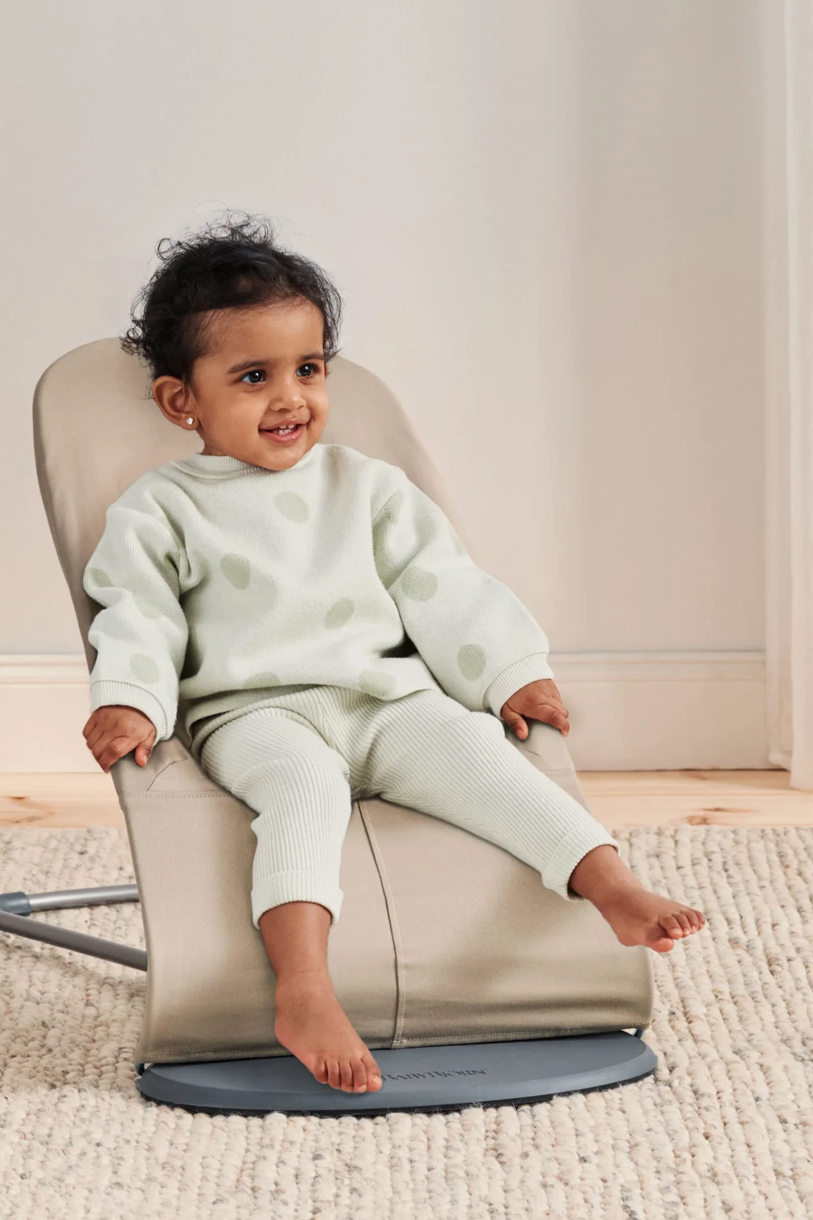 BabyBjörn Babywippe Balance Soft, Gewebt, Khaki/Beige