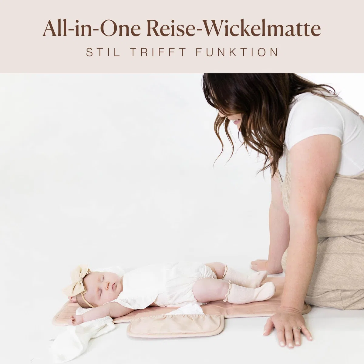 Toddlekind Mini Maven Tragbare Wickelunterlage – Aus Bio-Baumwolle, Wasserabweisend & Faltbar – Wickel-Organizer für Unterwegs, Windeltasche mit Wickelunterlage