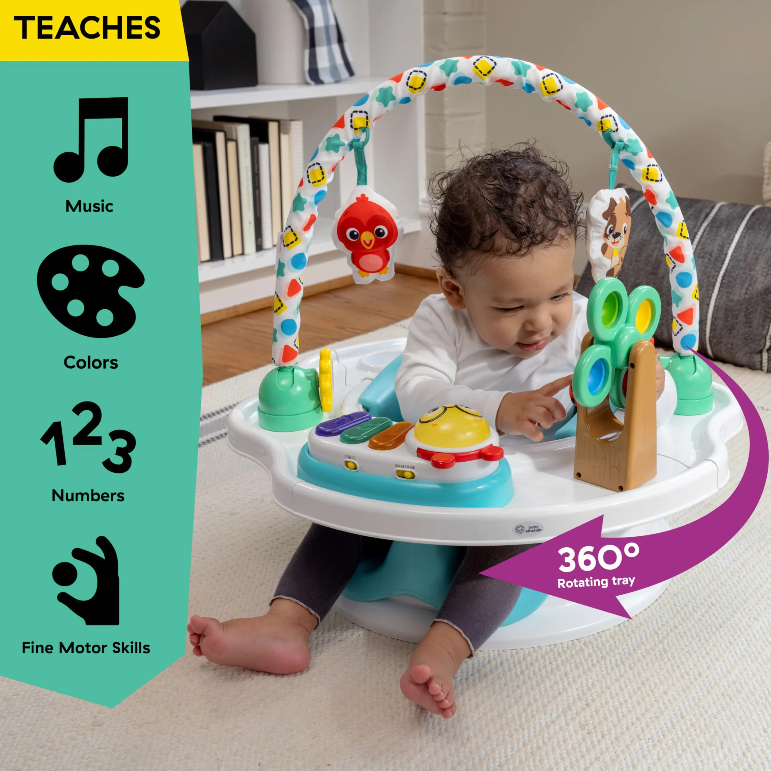 Baby Einstein SuperSeat Touch of Tunes 3-in-1 Aktivitätssitz, mit Musik und Lichtern, ab einem Alter von 6 Monaten