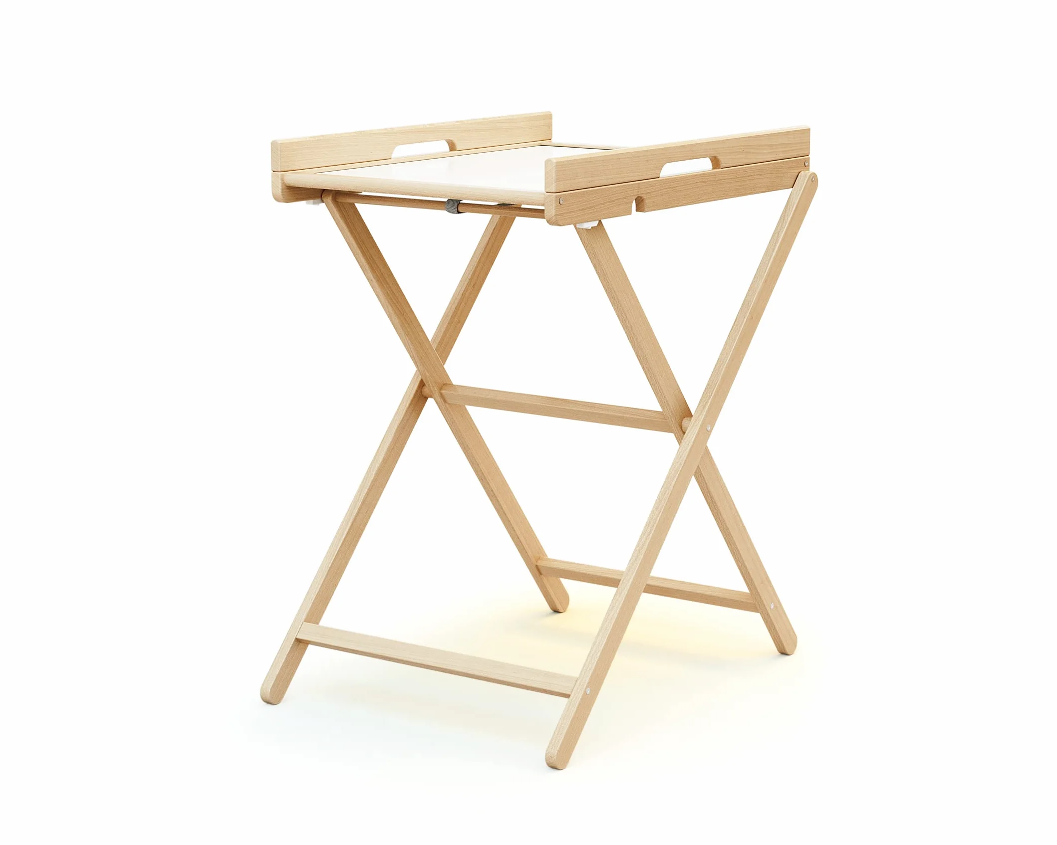 WEBABY - PALA Wickeltisch Lackierte Buche, Offene Maße (L x B x H): 78 x 58 x 90,5 cm, Maße zusammengeklappt (L x B x H): 58 x 11,5 x 111,5 cm, PVC-Matratze im Lieferumfang enthalten