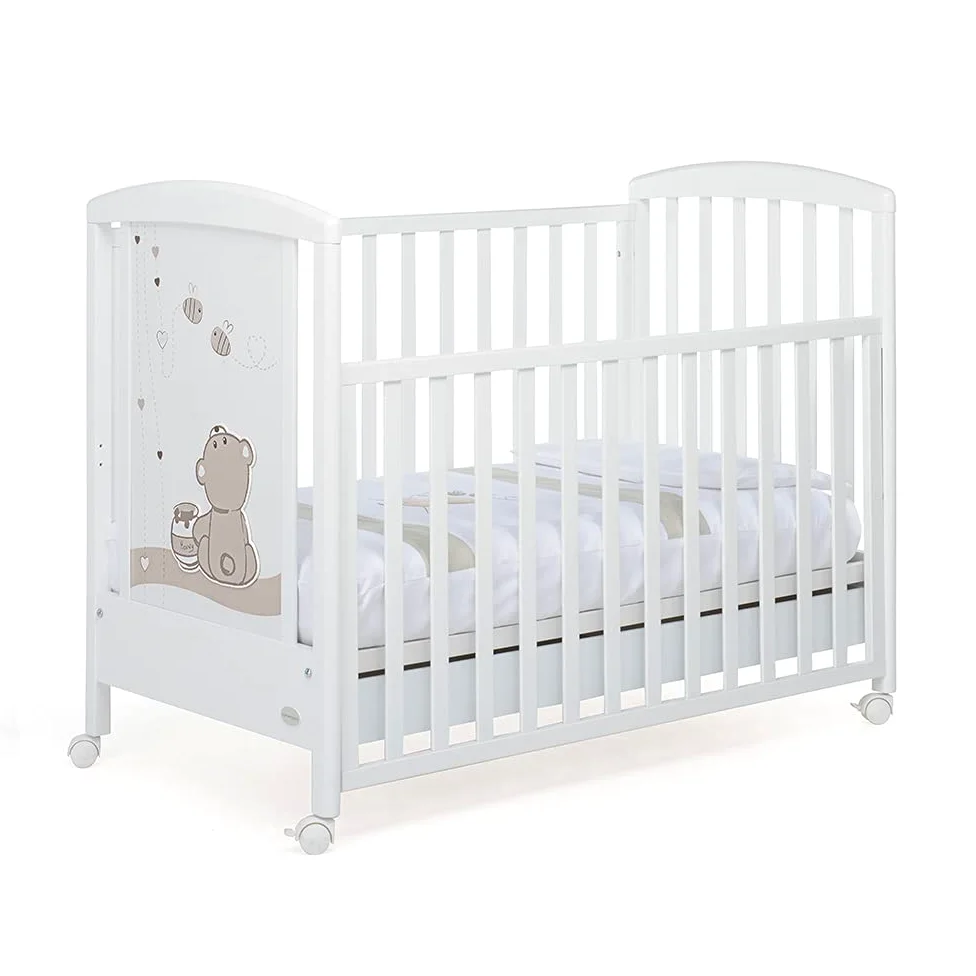 Foppapedretti Felicity, Kinderbett mit verstellbarem Seitenteil, 131 x 71 x 103 cm, 24 kg, weiß