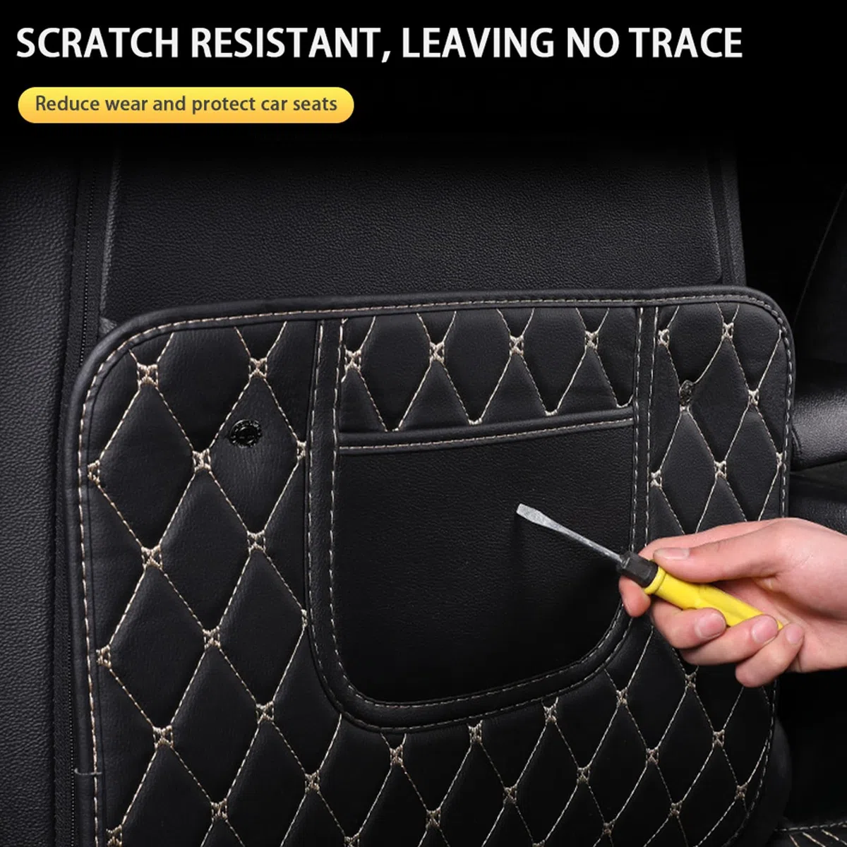 2 StüCk Schutz Autositz RüCkenlehne Kinder für Porsche Cayenne/Cayenne Coupe/Macan/Panamera/Taycan, Rear Seat Anti-Kick Leder Sitz, Auto Ssauber und Ordentlich zu Halten,- L