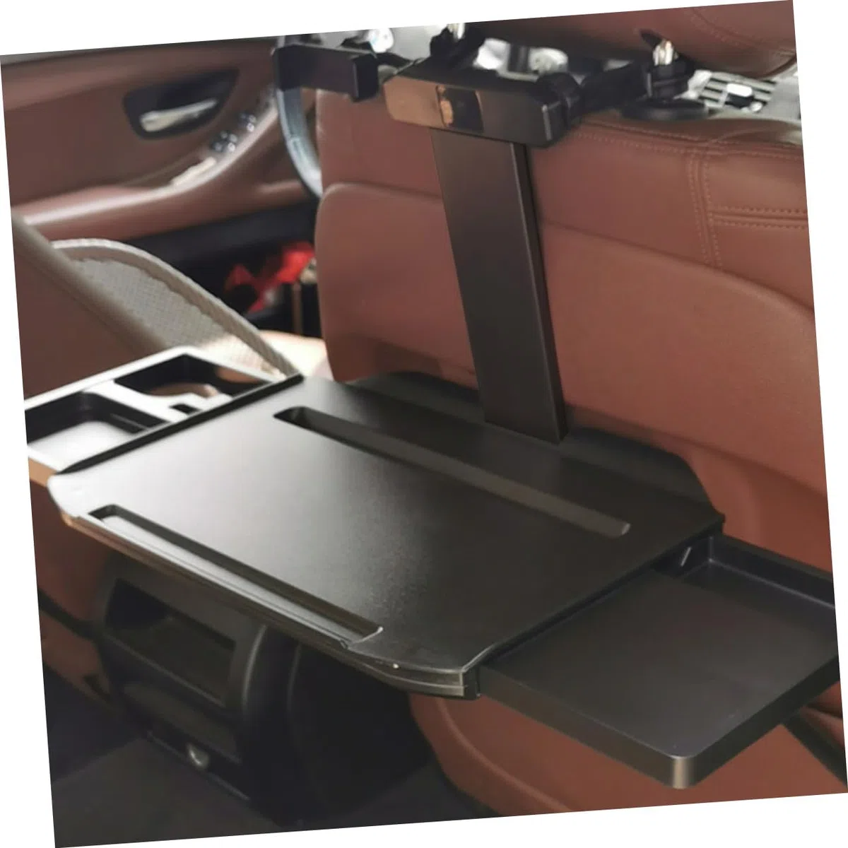 Alipis Faltbarer Getränkehalter und Klapptisch für Autositz aus Abs Aluminiumlegierung Praktischer Auto Getränkehalter mit Sauberem Design für Lange Fahrten im Auto