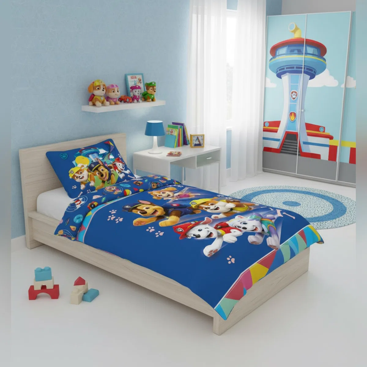 Paw Patrol Bettwäsche Set 140x200cm mit Kissenbezug 60x65cm | 100% Baumwolle | Motiv "Rescue Team Adventure" | Weiche und atmungsaktive Kinderbettwäsche Set | Chase, Marshall