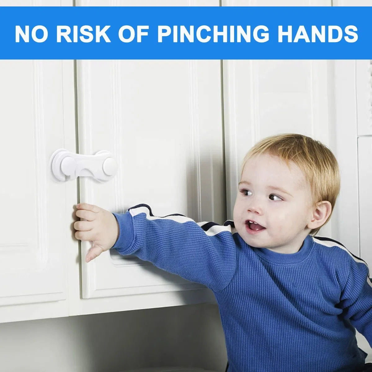 Cabinet Locks, Child Safety Locks 4 Pack, Baby Safety Cabinet Locks, Baby Proofing Cabinet Kitchen System with Strong Adhesive Tape