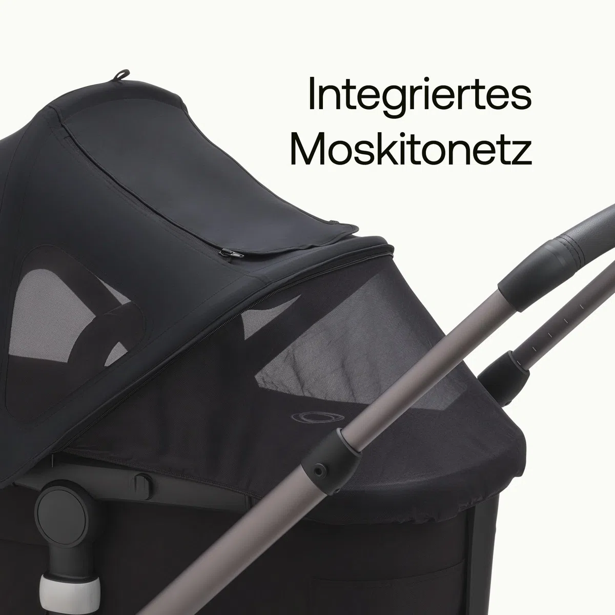 Bugaboo Donkey Sonnendach mit Lüftungsfenstern, ausziehbar für zusätzlichen und optimalen Sonnenschutz, wasserabweisend, kompatibel mit allen Bugaboo Donkey Kinderwagen, Midnight Black
