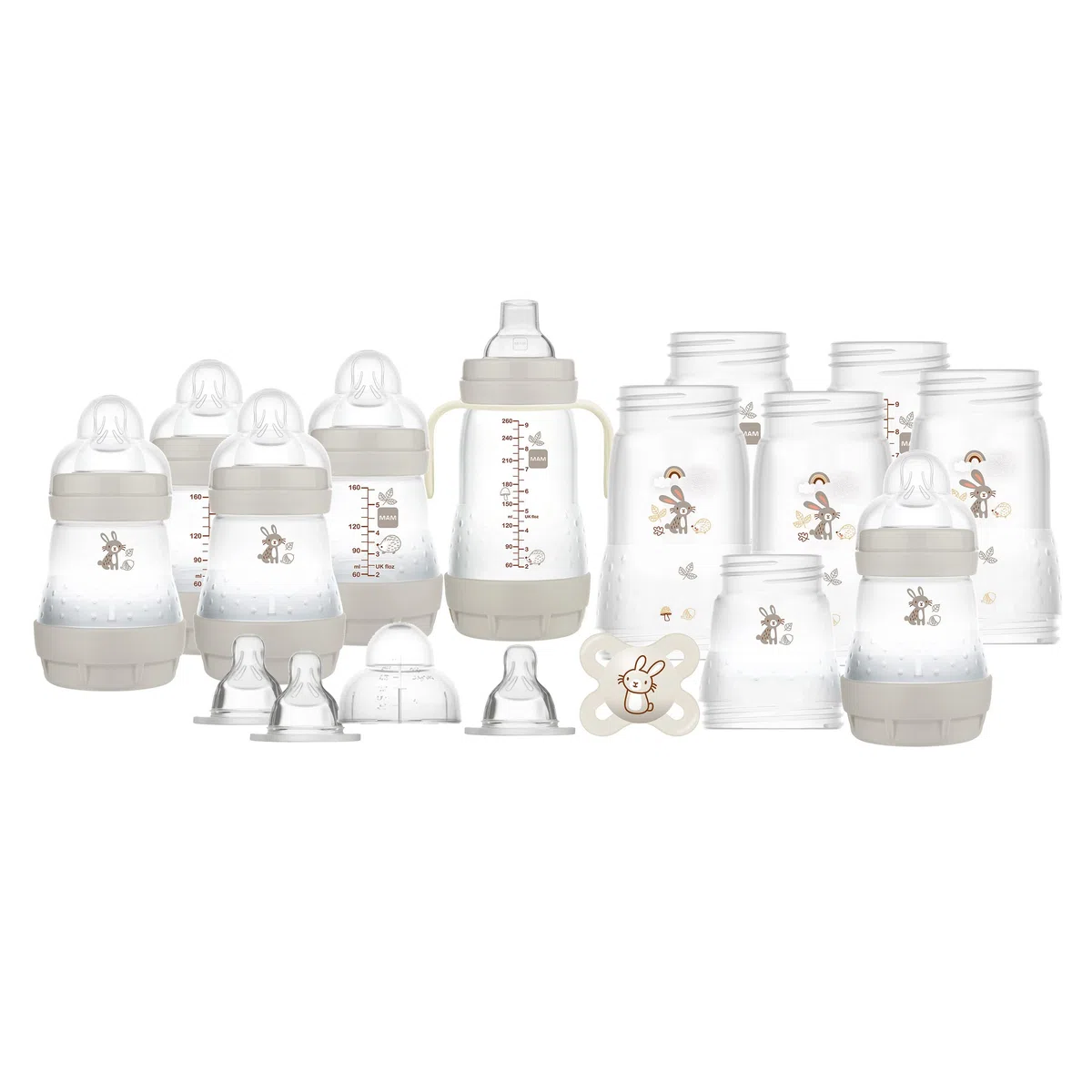 MAM Easy Start Anti-KoliK-Flaschen-Starter-set, Grau, Groß (Designs können variieren)