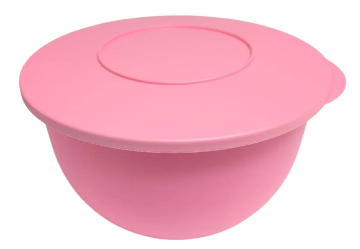 Tupperware Junge Welle Schüssel mit Deckel Servierschüssel Servieren rosa 4,3 Liter