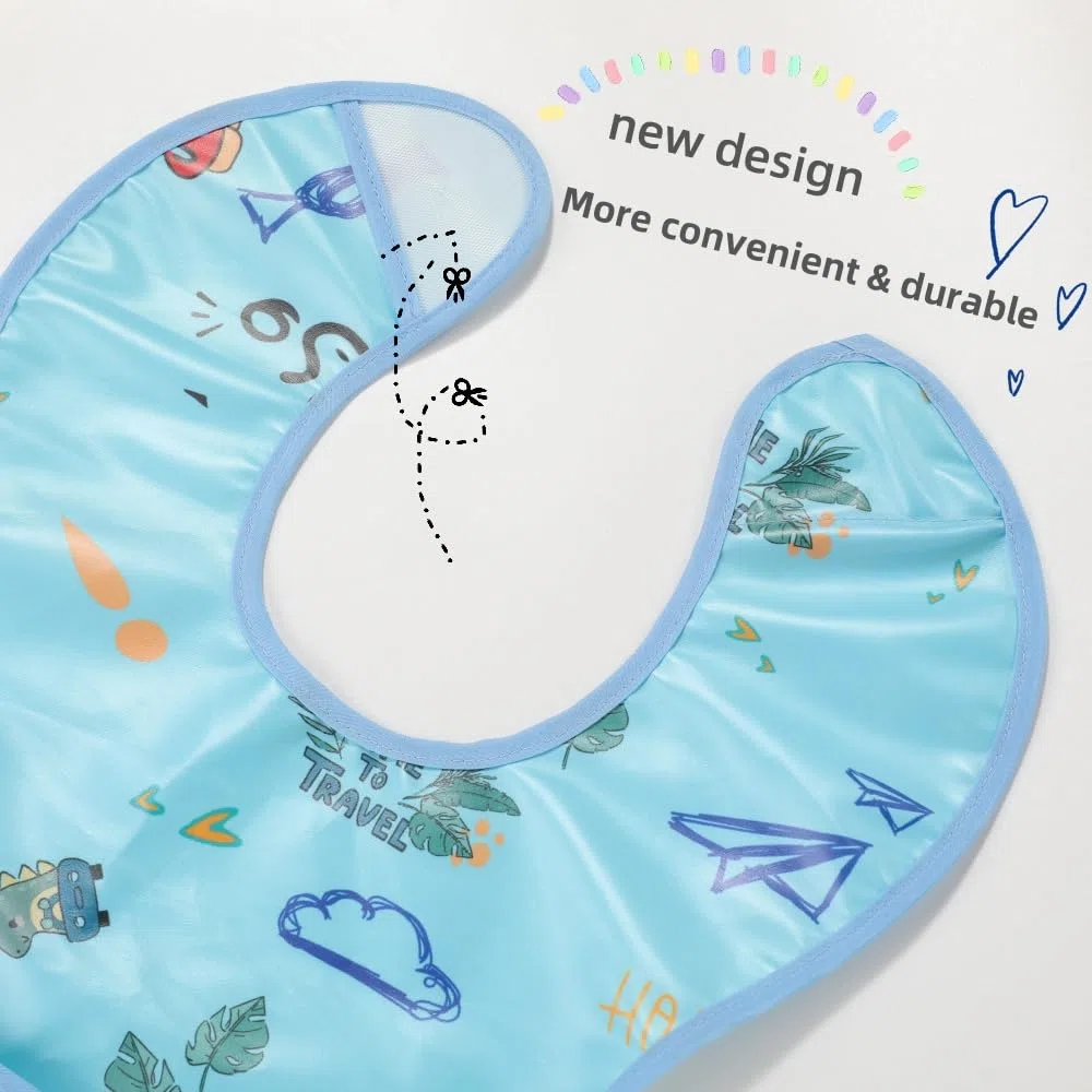Wasserdichtes Lätzchen für 6-48 Monate Boys & Girls - Kurzarm Schürze mit Eingebauter Tasche