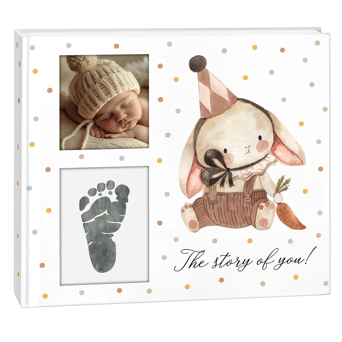 Babybuch Andenken für Neugeborene erste 5 Jahre, Baby Erinnerungsbuch mit 24 monatlichen Meilensteinaufklebern, Erinnerungsbuch & Baby-Fotoalbum von der Schwangerschaft bis zum Alter 5,