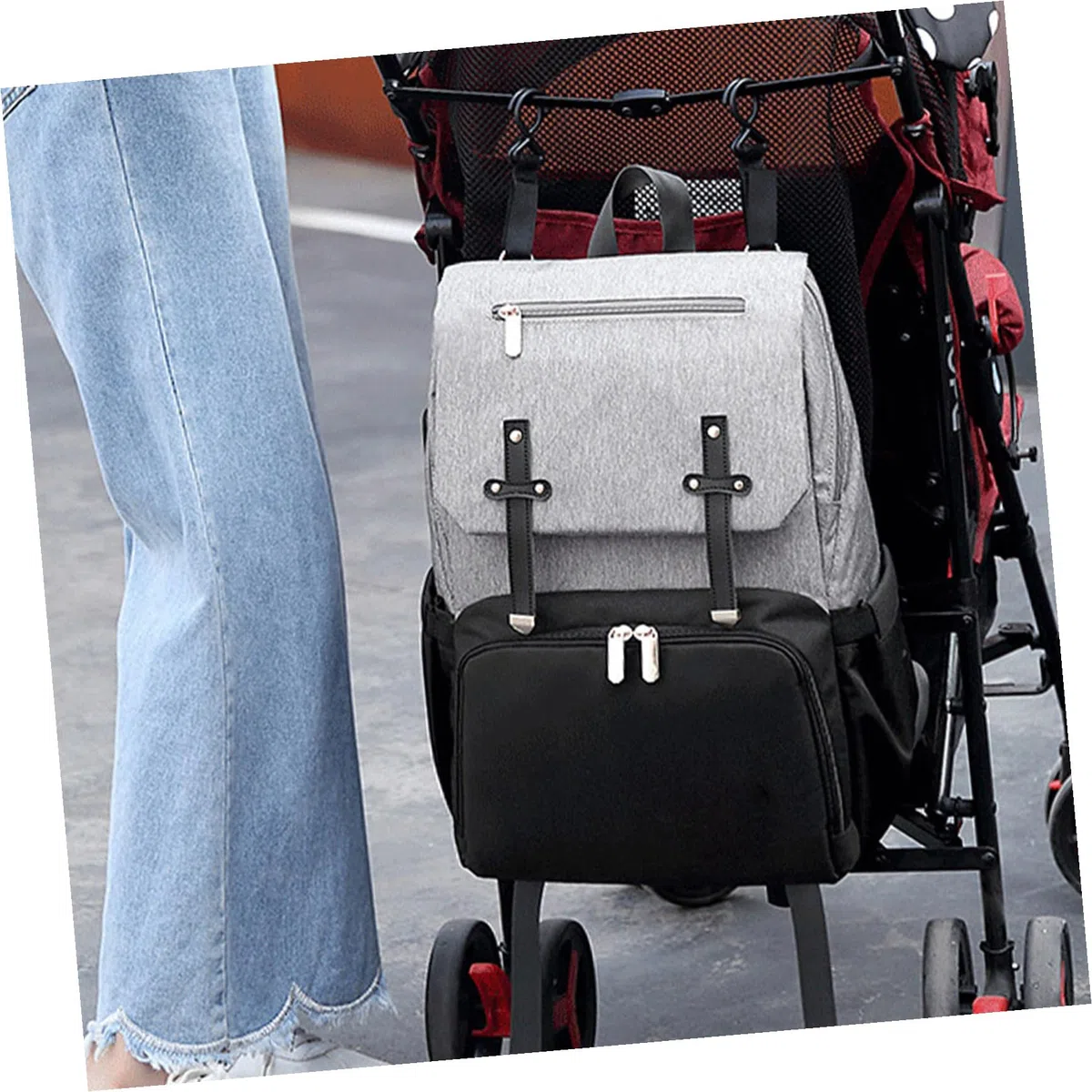 Multifunktionaler Outdoor Rucksack für Mütter mit Großer Kapazität aus Oxford Stoff Doppelte Schultertasche zum Reisen und Einkaufen