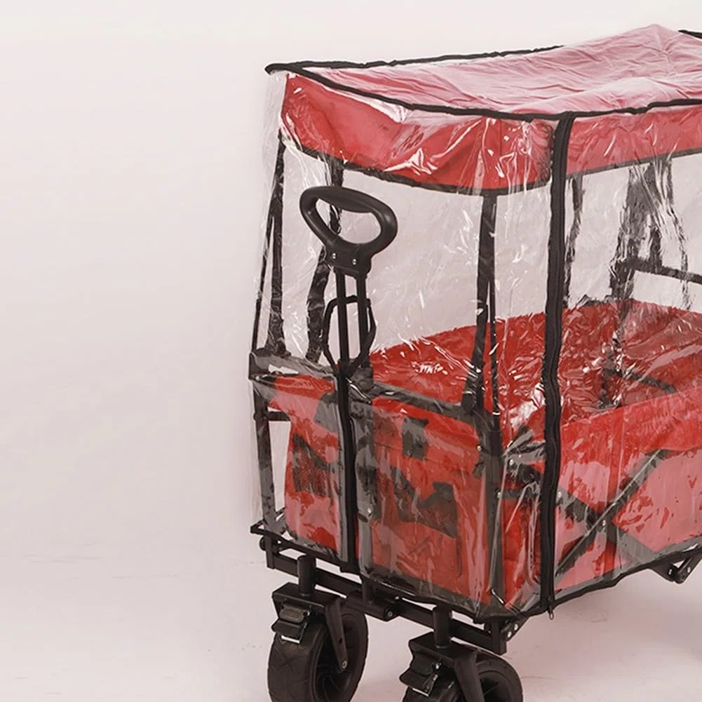 Wasserdichter Campingwagen Regenschutz, transparenter Wetterschutz mit Doppelreißverschlüssen für Klappwagen - Schutz vor Regen und Wetter