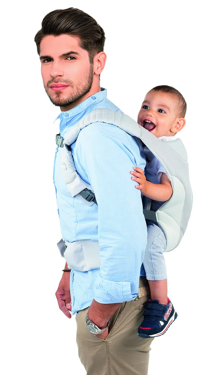 Chicco Babytrage Myamaki Air, ergonomisch und sicher für Babys Hüfte und Rücken, atmungsaktives 3D-Gewebe, silber, ab Geburt bis 15 kg