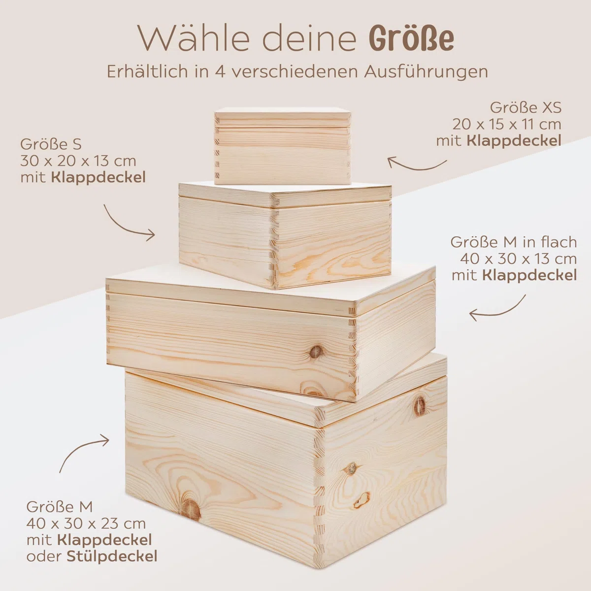 wunderwunsch - Personalisierte Erinnerungsbox Taufe mit Hochwertigem UV-Farbdruck - Geschenke Baby - Niedliche Erinnerungskiste aus Holz - Geschenk Taufe (Tiere unten Girlande, M flach-Klappdeckel)