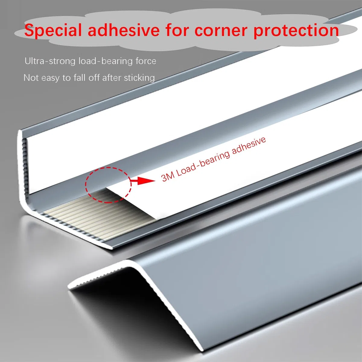 Eckenschutz für Wände, selbstklebend, Aluminium, Ed-Guard, 1 cm breit x 110 cm lang, Rand für babysicheres Fell, einfach zu installieren