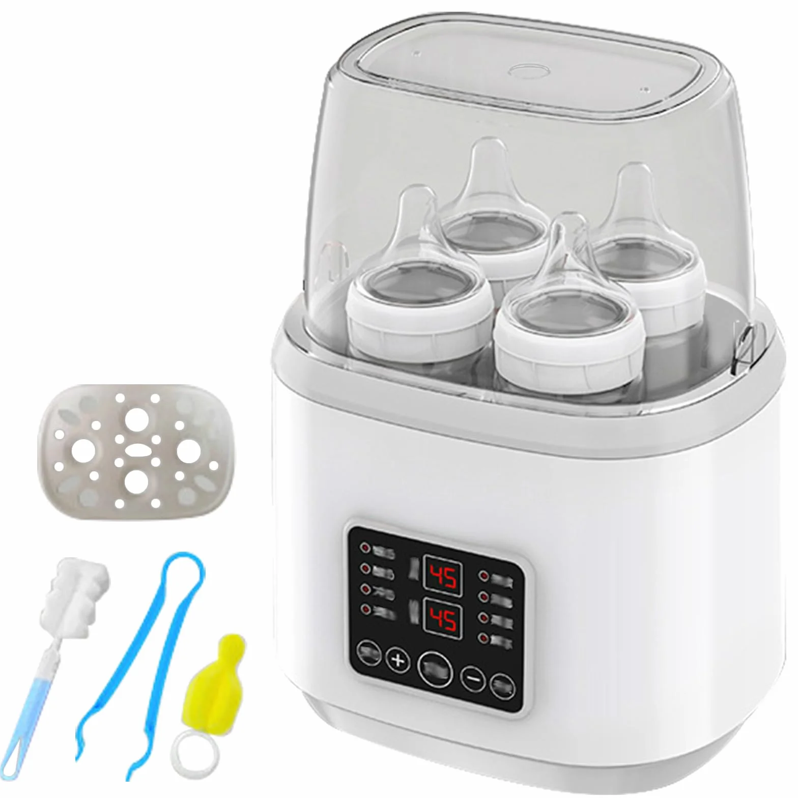 GBKDQQ Flaschenwärmer Baby, 8-in-1 Sterilisator für Babyflaschen Milchflaschenwärmer für Babys Schnell-Flaschenwärmer Fast Babykostwärmer & Abtauung, BPA-freier Babynahrungsheizung mit LCD-Display