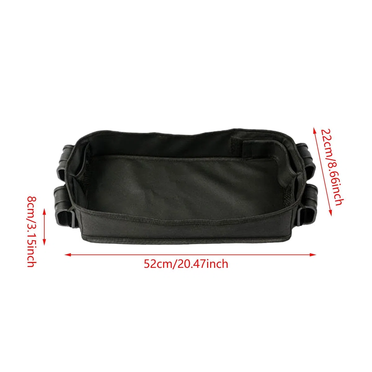 Milageto Kinderwagen-Organizer, Snack-Tablett, wasserdicht, verstärkt, leicht zu reinigen, mit Netztaschen, Kinderwagen-Tablett, Kinderwagen-Snack-Tablett, 52cmx22cmx8cm