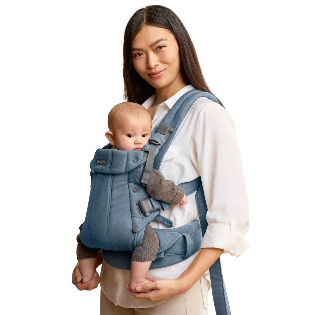 BabyBjörn Babytrage Harmony, Gewebt Melange, Blau