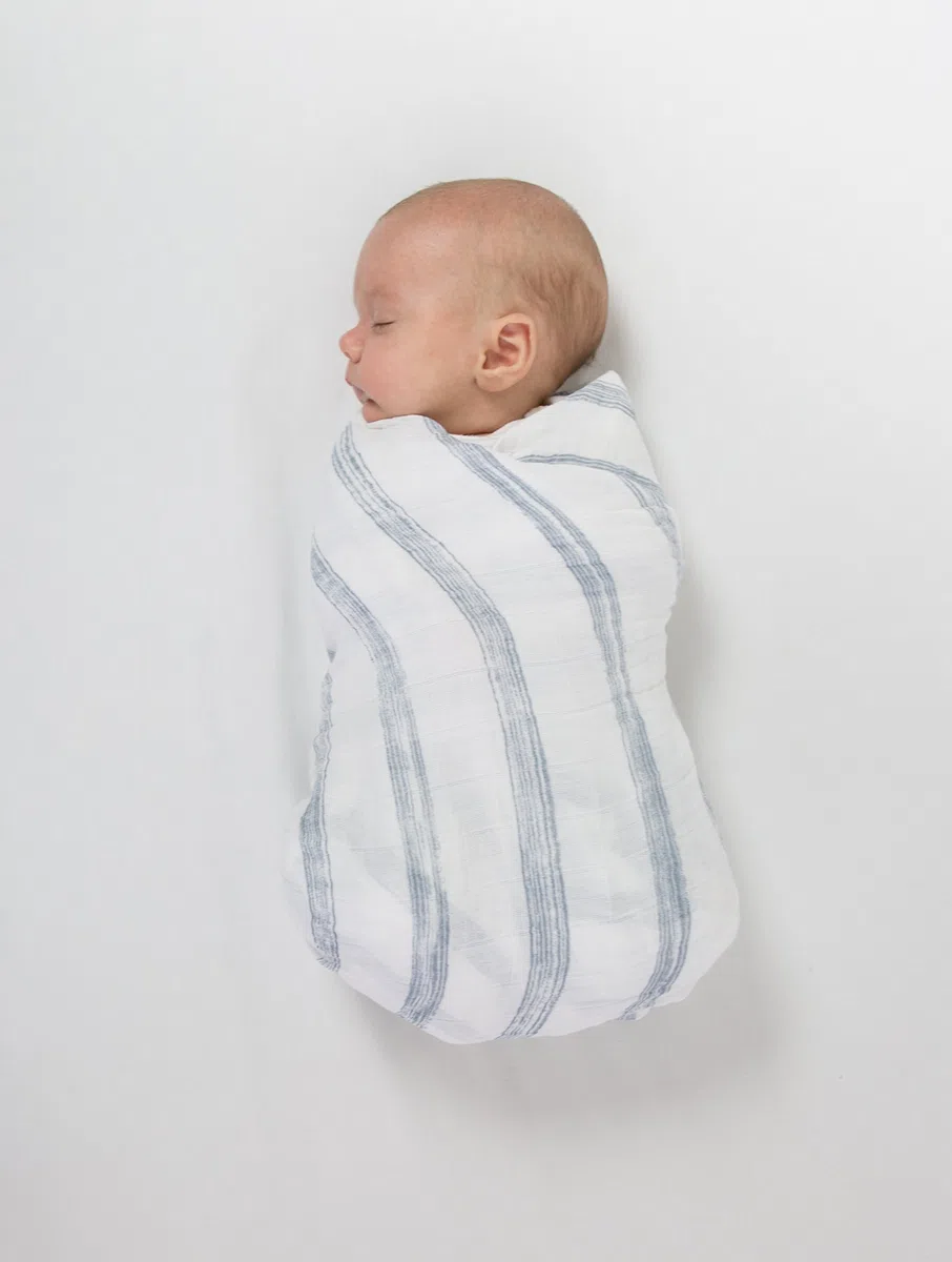 Amazing Baby Swaddle Studio Milestone Musselin-Decken 3er Set Thrive in the USA, Amerikanische Flagge, Denim