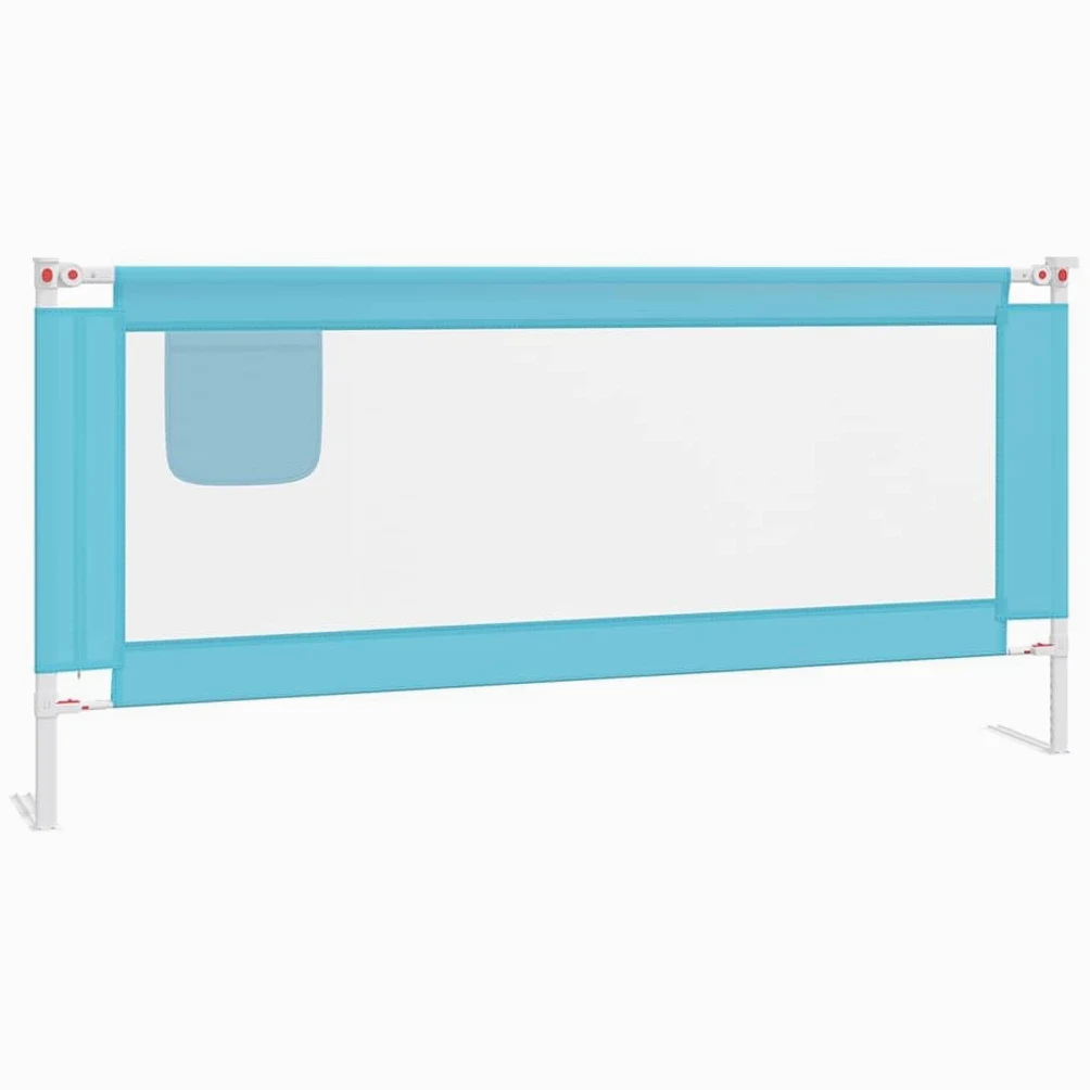 vidaXL Kleinkind Bettschutzgitter Bettgitter Kinderbettgitter Babybettgitter Gitter Kinderbett Babybett Rausfallschutz Blau 200x25cm Stoff