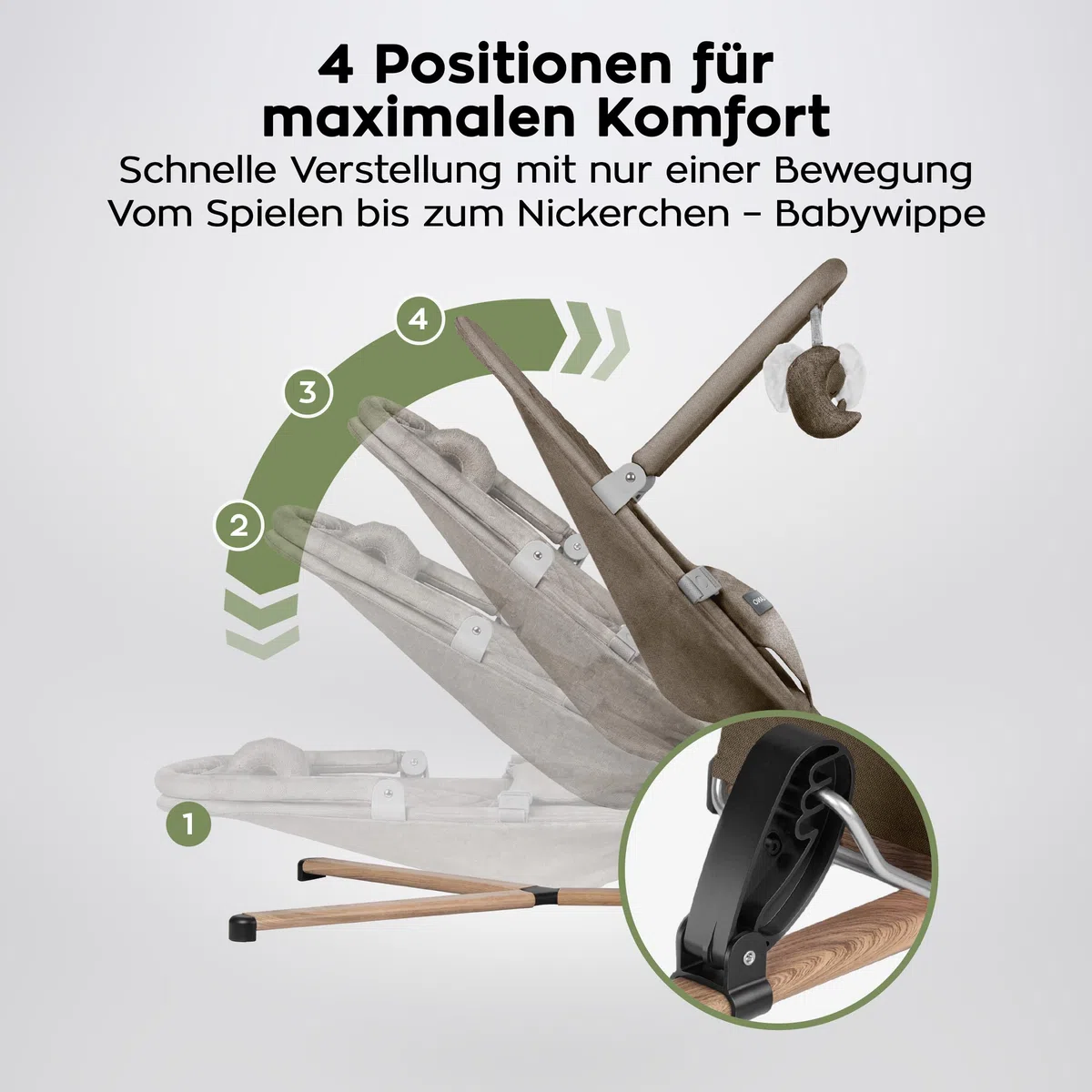 Tulano Moon 30 Ergonomische Babywippe - Babyschaukel für Kleinkinder - Beige