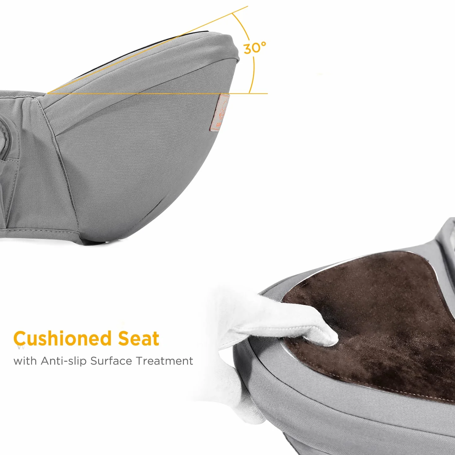 GAGAKU Baby Hüftsitz Leichte Taille Hocker 4 Tragepositionen für Kinder 0-36 Monate Neugeborenes - Grau