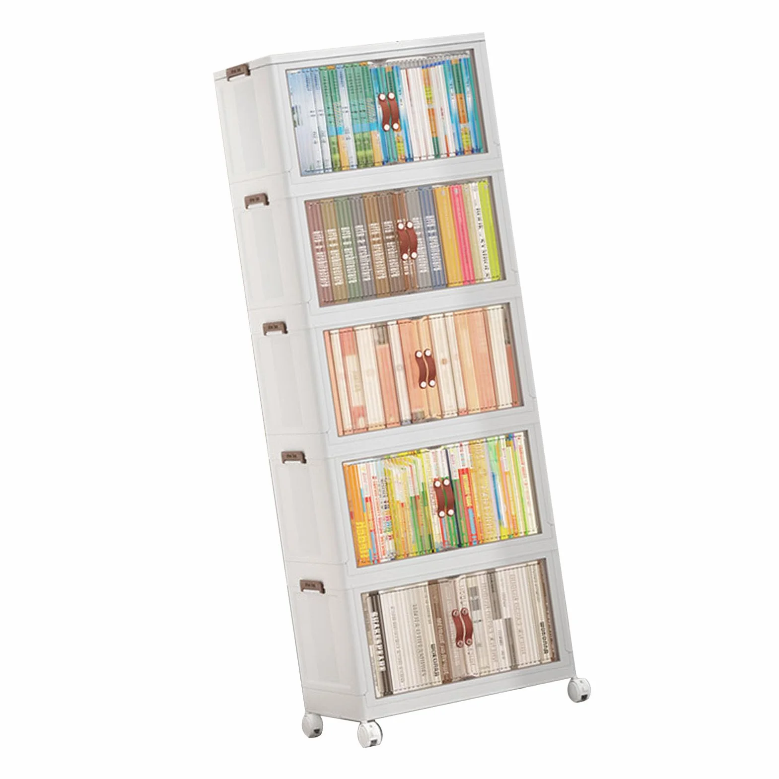 Multifunktionaler Zusammenklappbarer Aufbewahrungsschrank für, Snack-Organizer für Schlafzimmer, Kunststoff-Baby-Garderobe (5 Schichten)