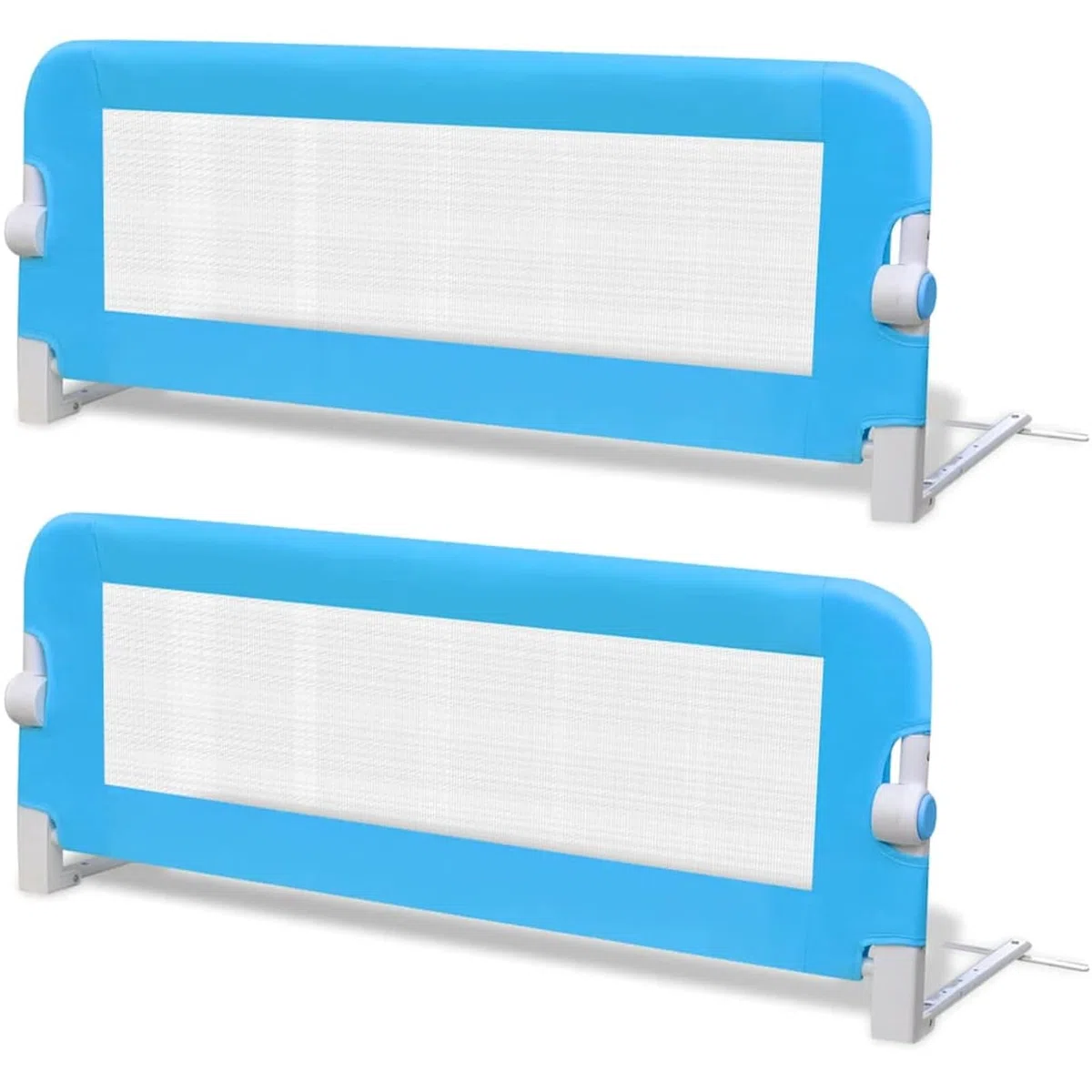 Gecheer Kleinkind Bettschutzgitter 2 STK. Blau 102x42 cm, Kinderbettgitter Bettschuztgitter Rausfallschutz Bett für Babybett276087