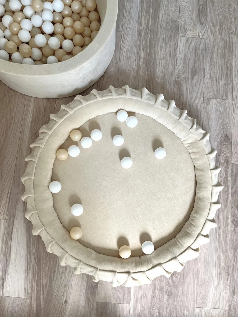 Creme Babynest aus Velvet mit abnehmbarem Baumwollbezug 105 cm Waschbar Sicherer und Komfortabler Schlafplatz für Babys