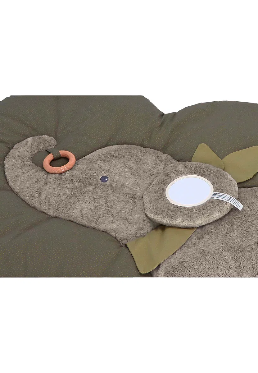 Sterntaler Baby Unisex Krabbeldecke Wolkenform Elefant Eddy - Schlafteppich, Spielmatte aus Flauschstoff, Spieldecke - grau
