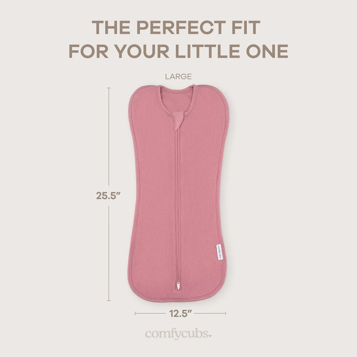 Comfy Cubs Puckdecke für Babys, Mädchen und Jungen, einfacher Reißverschluss, 2er-Pack, Neugeborenen-Schlafsack (Größe L, 3-6 Monate, Blush, Mauve)