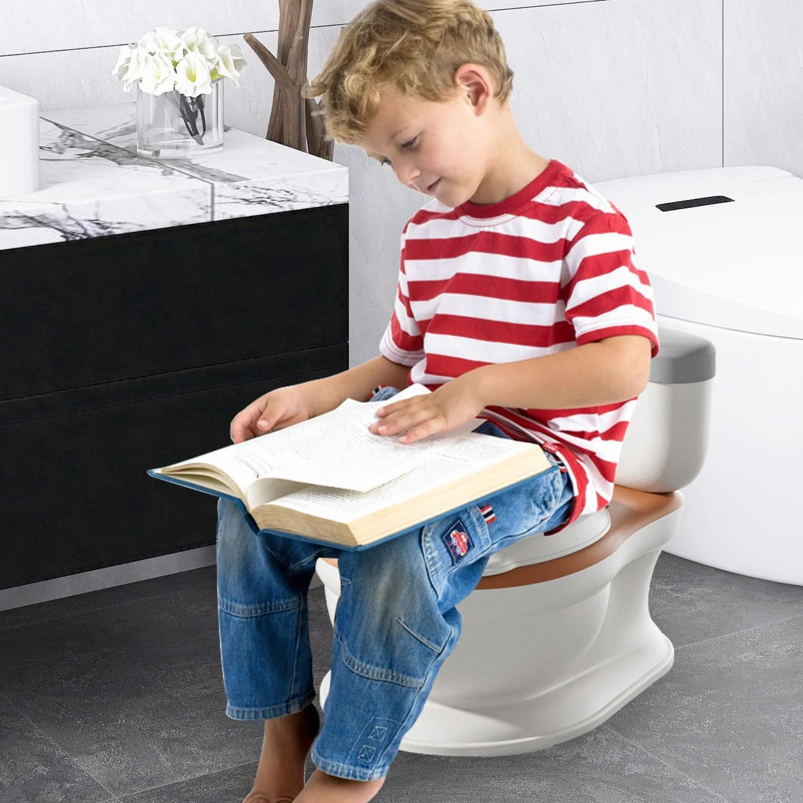 Trainingspotchen für Kleinkinder, Realistische Töpfchentoilette - Spritzwassergeschütztes Töpfchen Toilette für Kind - Allround Sicherheitsschutz Töpfchentraining Werkzeug für Kinder, und Meis