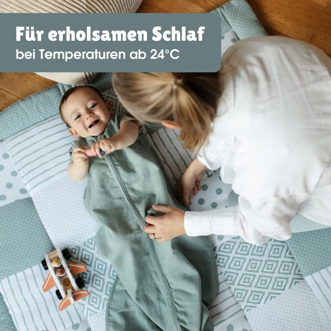 emma & noah Baby Schlafsack 0.5 TOG, Leinen Schlafsack für den Sommer, 100% Leinen, OEKO-TEX Zertifiziert, Atmungsaktiv und Leicht, Strampelsack für Neugeborene
