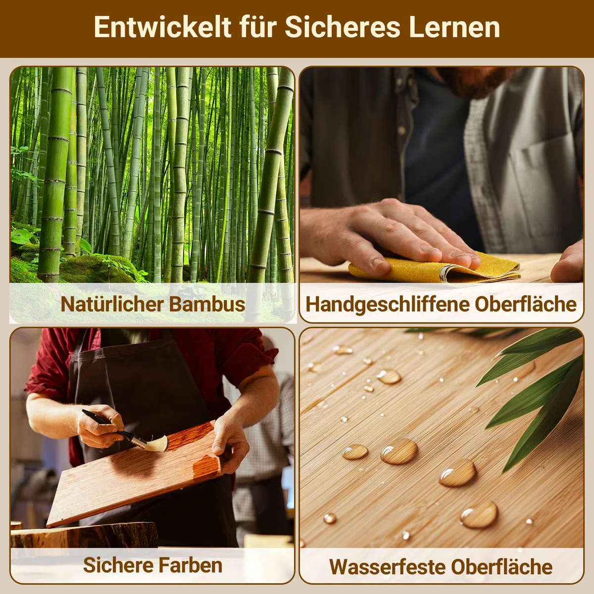 COSYLAND Lernturm ab 1 Jahr – Montessori Learning Tower für Kinder – Sicherer Kinder Lernturm ab 2 Jahre – Stabiler Toddler Tower, Naturfarbe