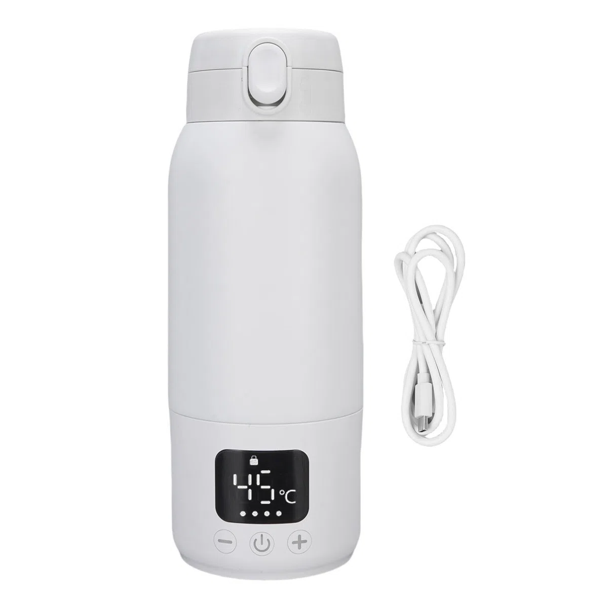 Annadue Tragbarer Milchwärmer, Wasserdichter IPX6-Edelstahl-Wasserkocher für Unterwegs, 500 Ml