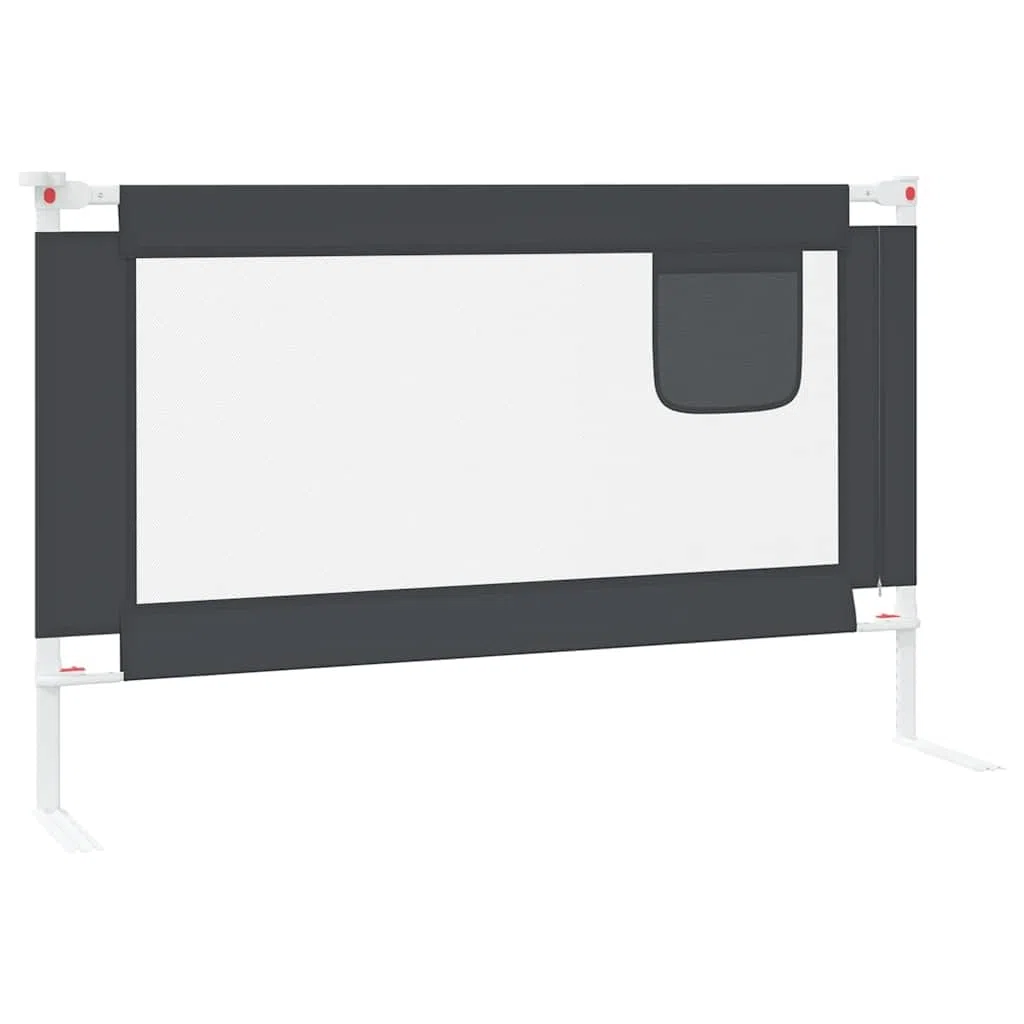 Kleinkind-Bettschutzgitter Dunkelgrau 120x25 cm Stoff mit klappbarem Seitengitter, höhenverstellbar für Kinderbett, Babybett, Familienbett, sicherer Rausfallschutz und Absturzsicherung