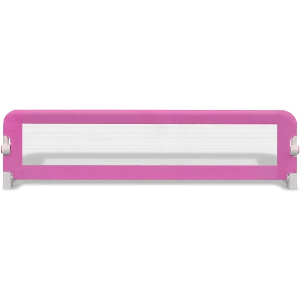 Bettschutzgitter 2er Set für Kleinkinder, klappbarer Rausfallschutz für Kinderbett, Rosa, 150 x 42 cm, Sicherer Bettgitter für Kinder von 18 Monaten bis 5 Jahren