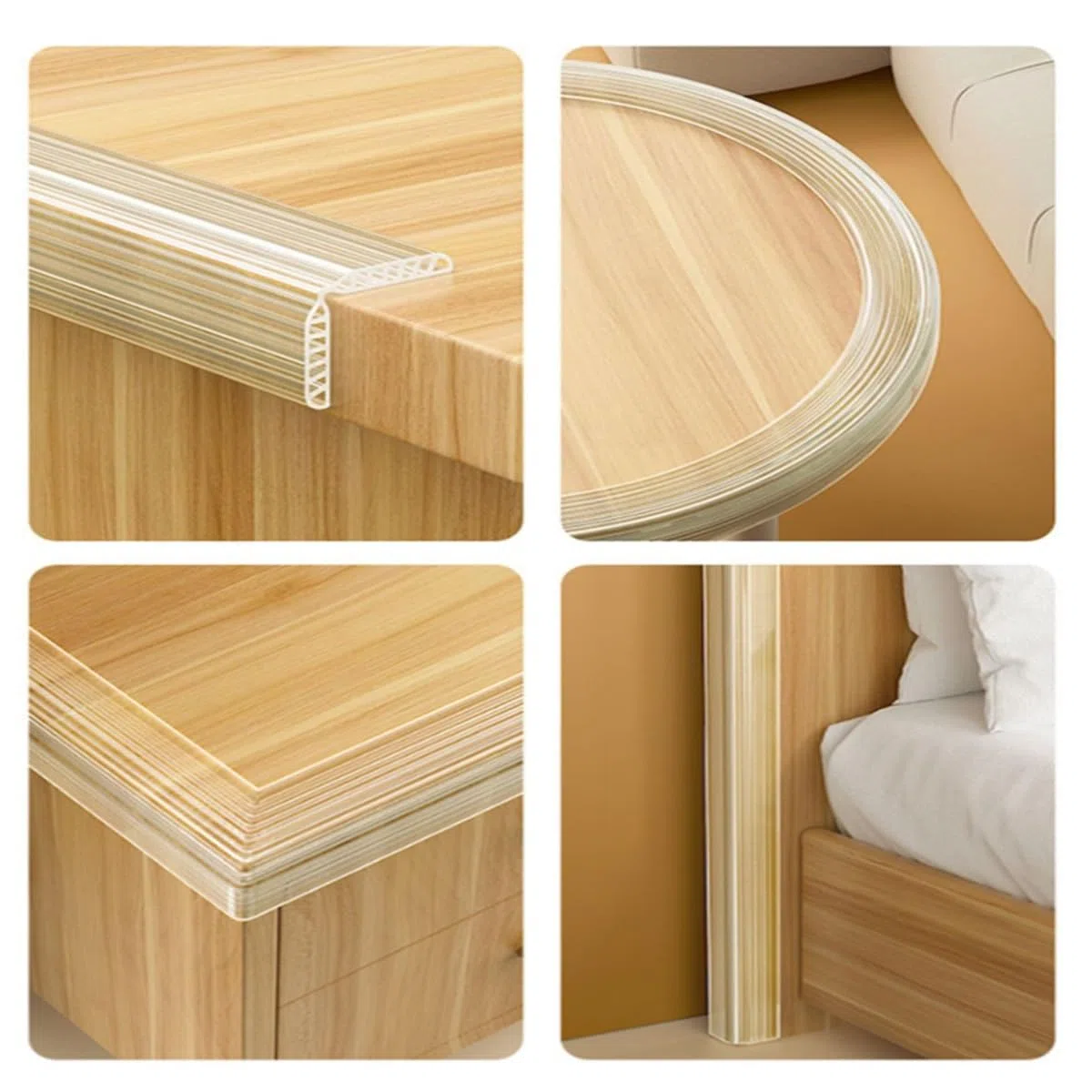 Schaumstoff-Kantenschutzstreifen, transparenter Silikon-Eckenschutz, Stoßstange for Möbel, Tische und Schreibtische, Kinderschutzkissen(15mmx5m)