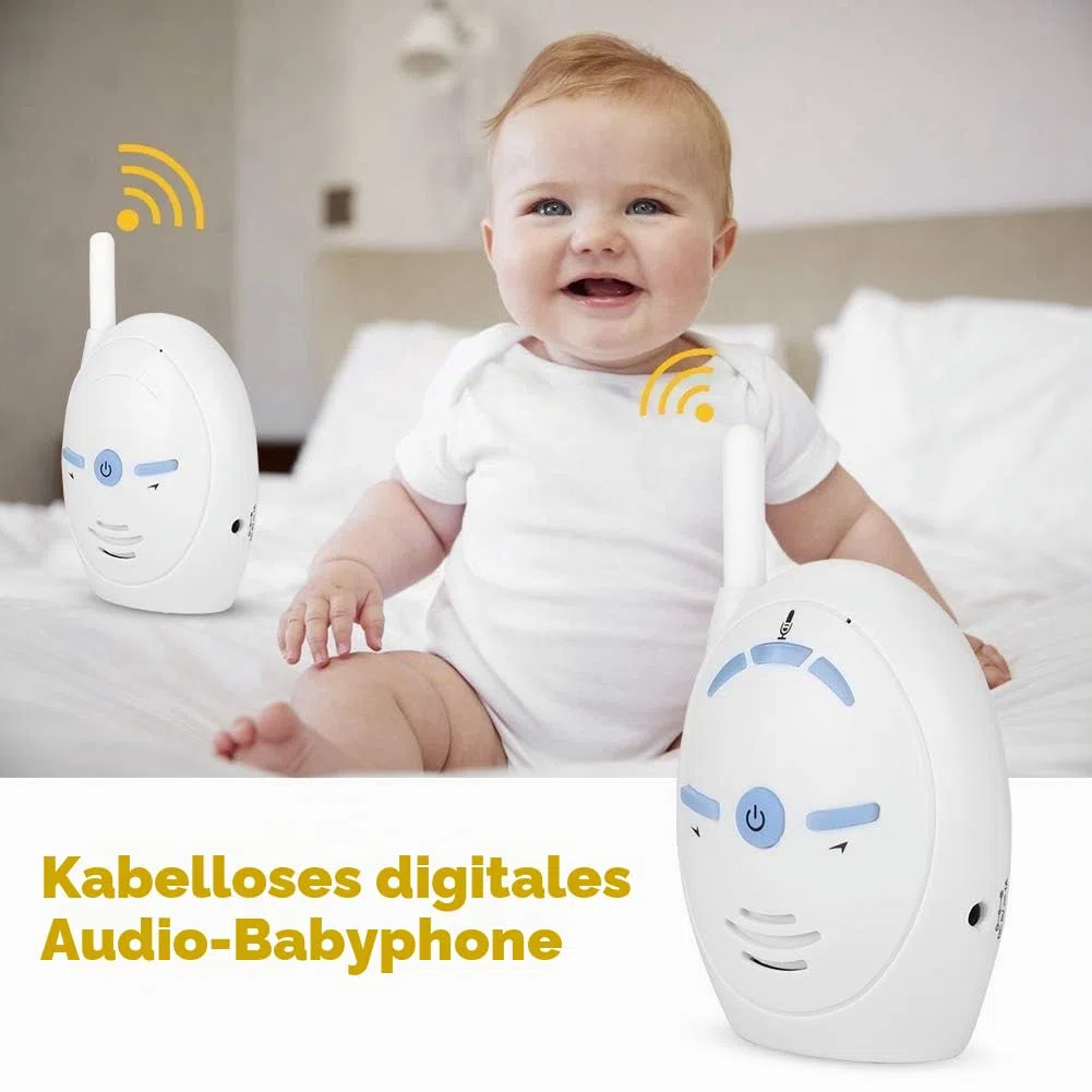 Digital Audio Babyphone mit gegensprechfunktion, Nanny Intercom Surveillance System Unterstützung Zwei Wege Audio, Hohe Empfindlichkeit Sicherheitsalarm für Zuhause/Baby/Haustier (EU)