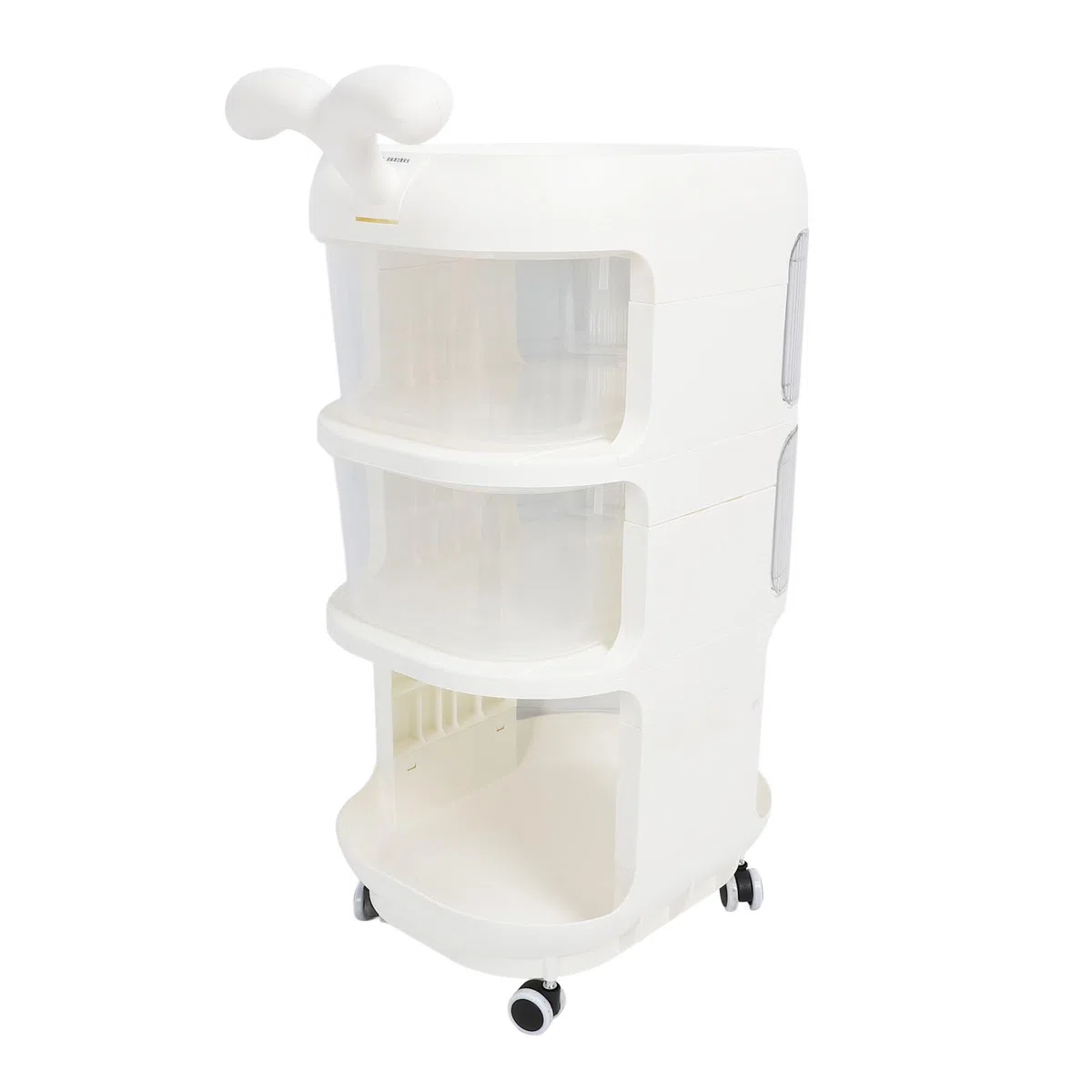 Baby-Aufbewahrungswagen, 3-stufiges Roll-Utility-Organizer-Rack, Aufbewahrungswagen, Zusammenklappbarer Roll-Utility-Wagen, Multifunktionaler Mobiler Snack-Organizer Küche,