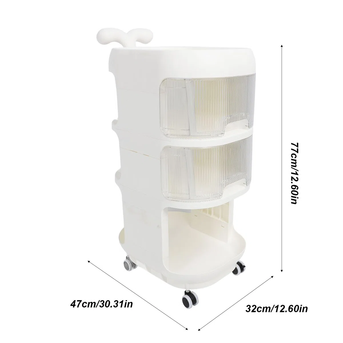 Baby-Aufbewahrungswagen, 3-stufiges Roll-Utility-Organizer-Rack, Aufbewahrungswagen, Zusammenklappbarer Roll-Utility-Wagen, Multifunktionaler Mobiler Snack-Organizer Küche,