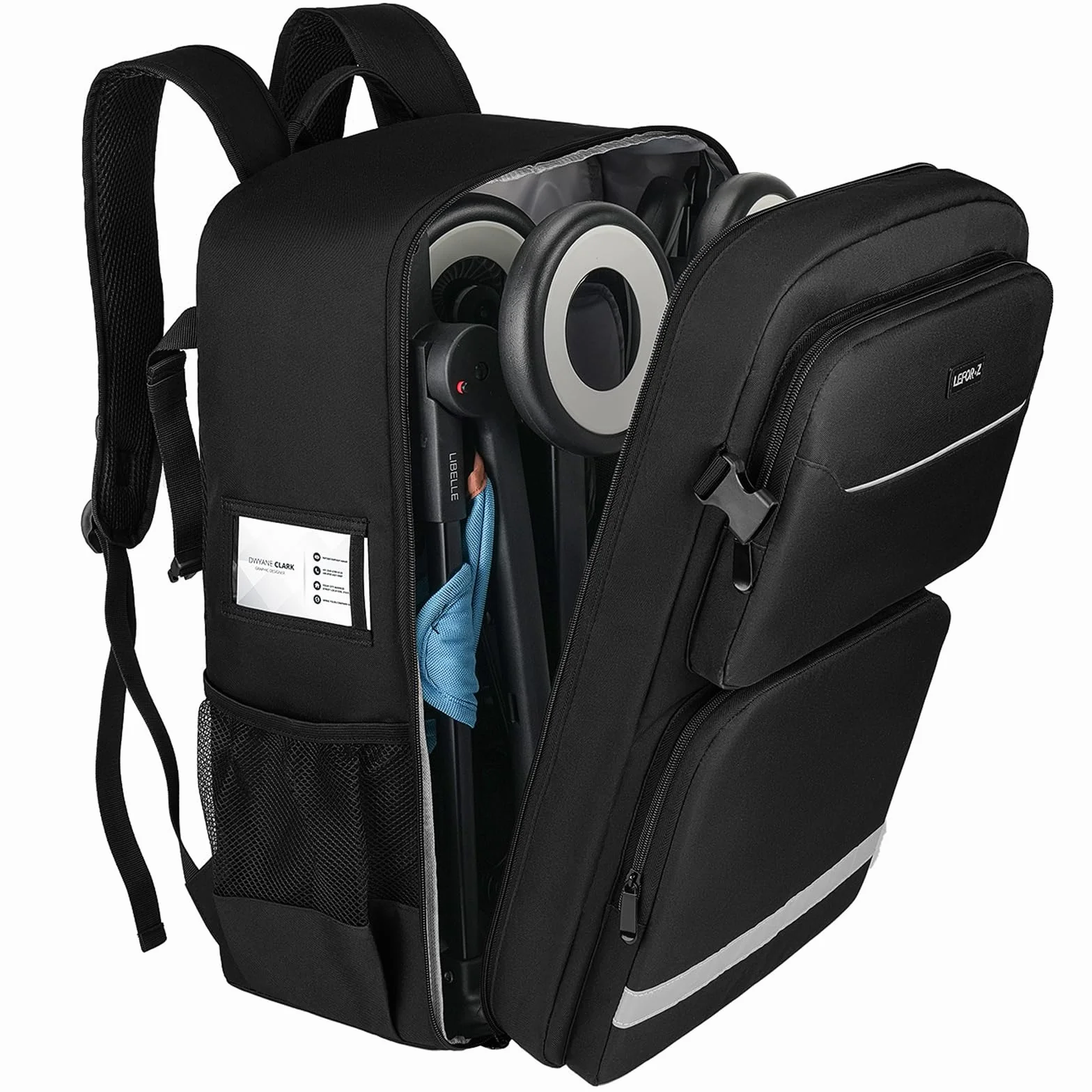 LEFOR·Z Kinderwagen-Reisetasche (Größe: 35,8 x 22,6 x 50,5 cm), Kinderwagen-Rucksack, kompatibel mit GB Pockit/Pocket + All City/Air All Terrain/Cybex Libelle 2 Kinderwagen und Zubehör (nur Tasche)