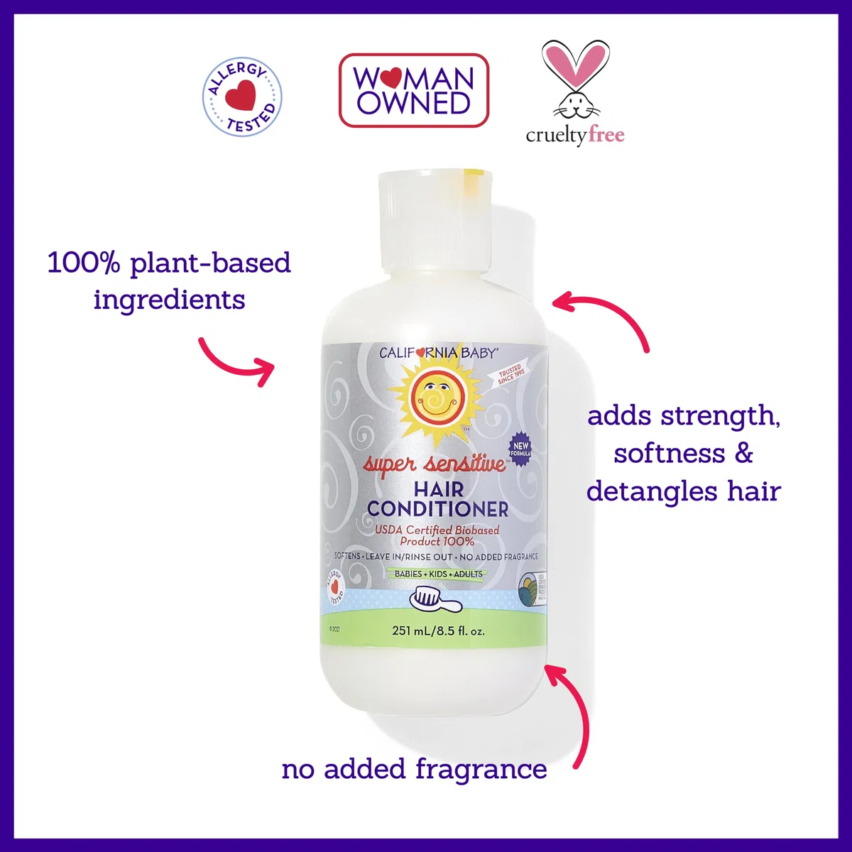 California Baby hair Conditioner - Super Sensitive, 8.5 Ounce by California Baby