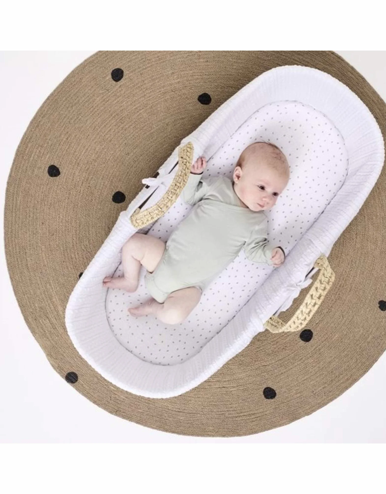Restorology Ovale Matratze für Babykörbchen, doppelseitig, hypoallergen, passend für Tommee Tippee Sleepee, Mamas & Papas, abnehmbarer Bezug (74 x 28 x 4 cm)