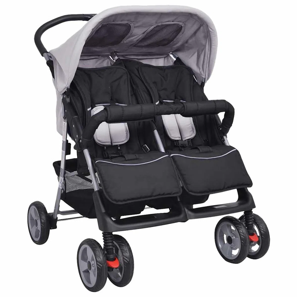 Gecheer Bettlaken 60 x 120 cm, Spannbettlaken für Babys, 60 x 120 cm, Kinderwagen, Stahl, Grau und Schwarz