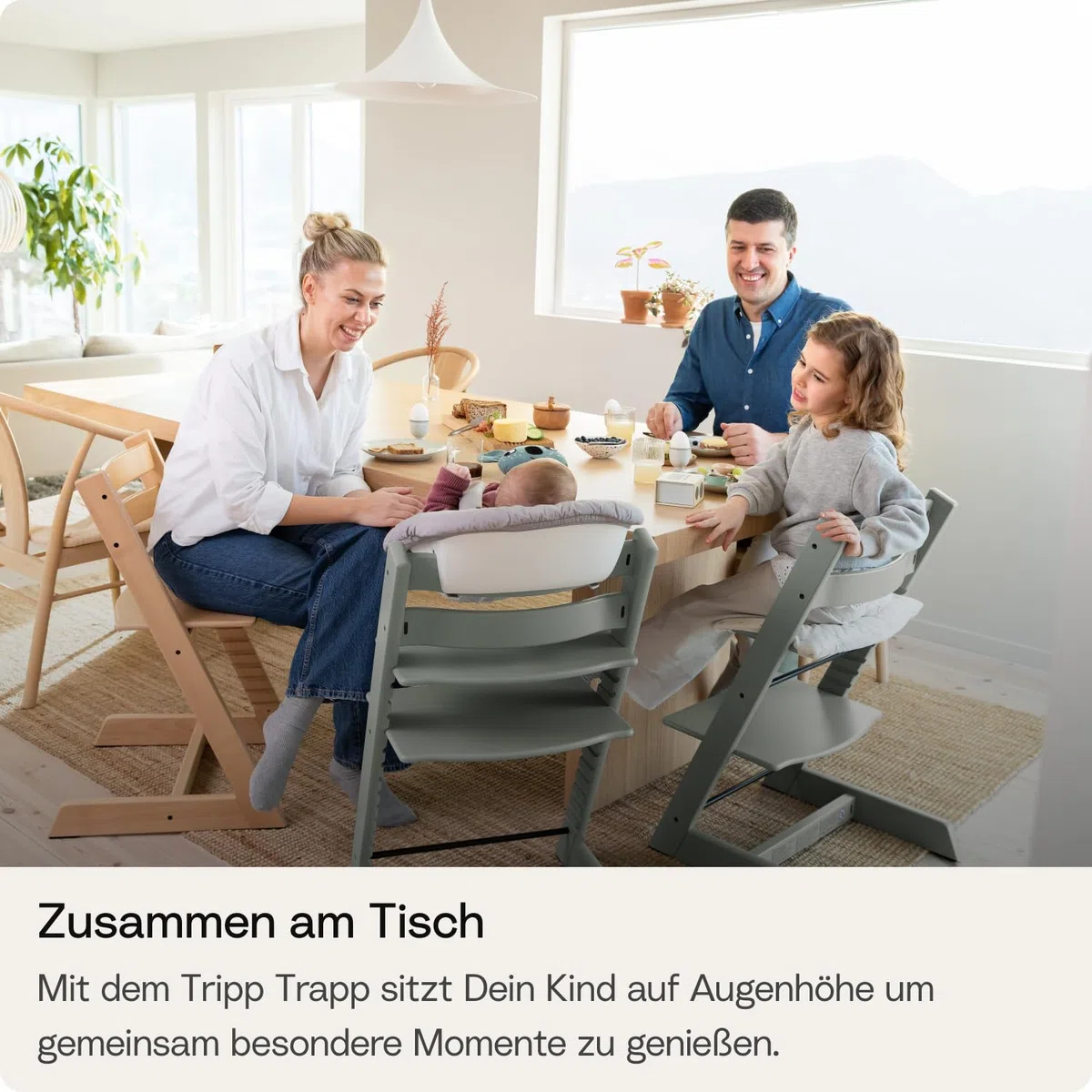 Stokke Tripp Trapp Stuhl Glacier Green – Verstellbarer anpassbarer Stuhl für Kleinkinder Kinder Erwachsene – Ergonomisch klassisches Design