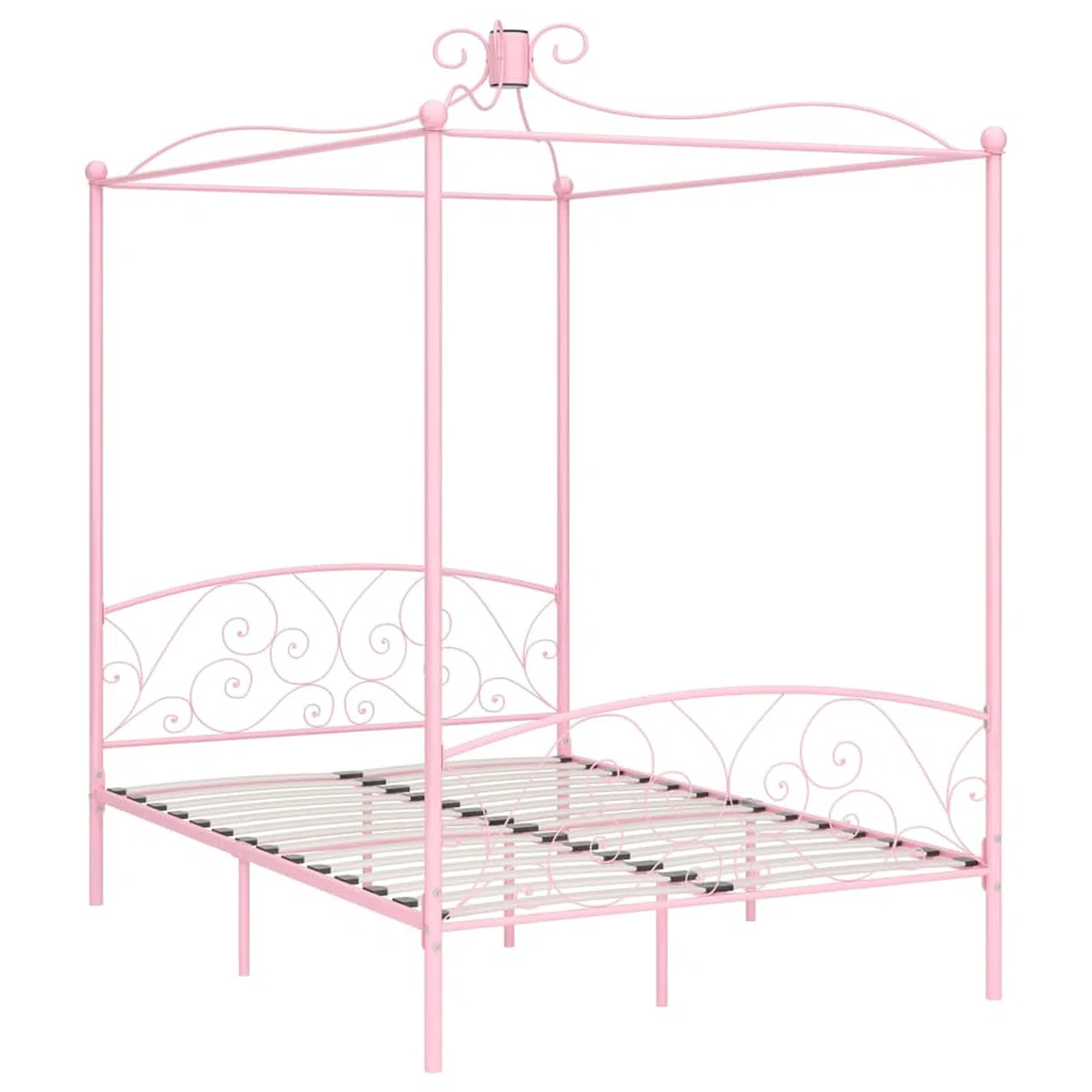 Himmelbett-Gestell Rosa Metall 140 x 200 cm Himmelstange Klemmen Betthimmel Stange Himmelbett Gestell Moskitonetz Halterung Bett