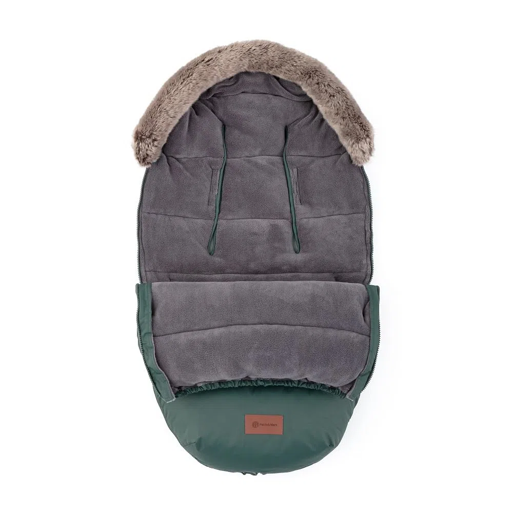 Petite&Mars Comfy 4in1 Fußsack für Kinderwagen Buggy Einlage für Kinderwagen * Winterfußsack * Warrm * Wasserdicht * Winddicht (Grün)