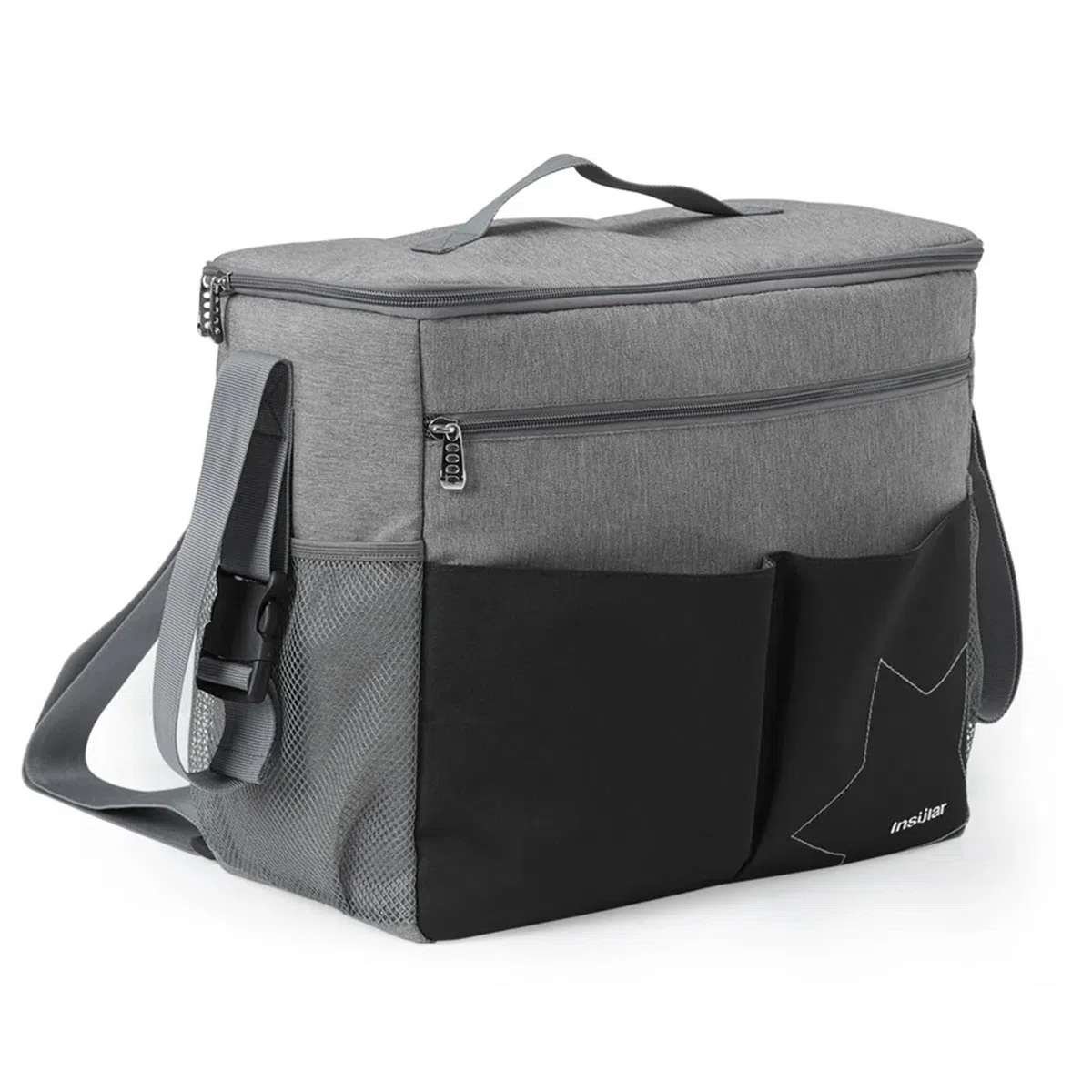 Mama Wickeltaschen Mutter große Kapazität Reisewindelrucksäcke mit Anti-Verlust-Reißverschluss solide Kinder Mutterschaft Stilltaschen Kinder Kinderwagen Taschen Organizer(Gray)